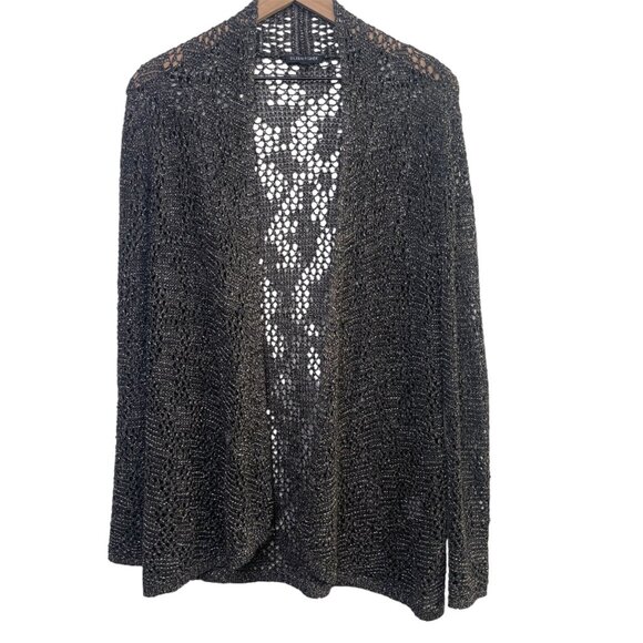 Eileen Fisher Metallic Open-Knit Cardigan – Size Small - Picture 1 of 9